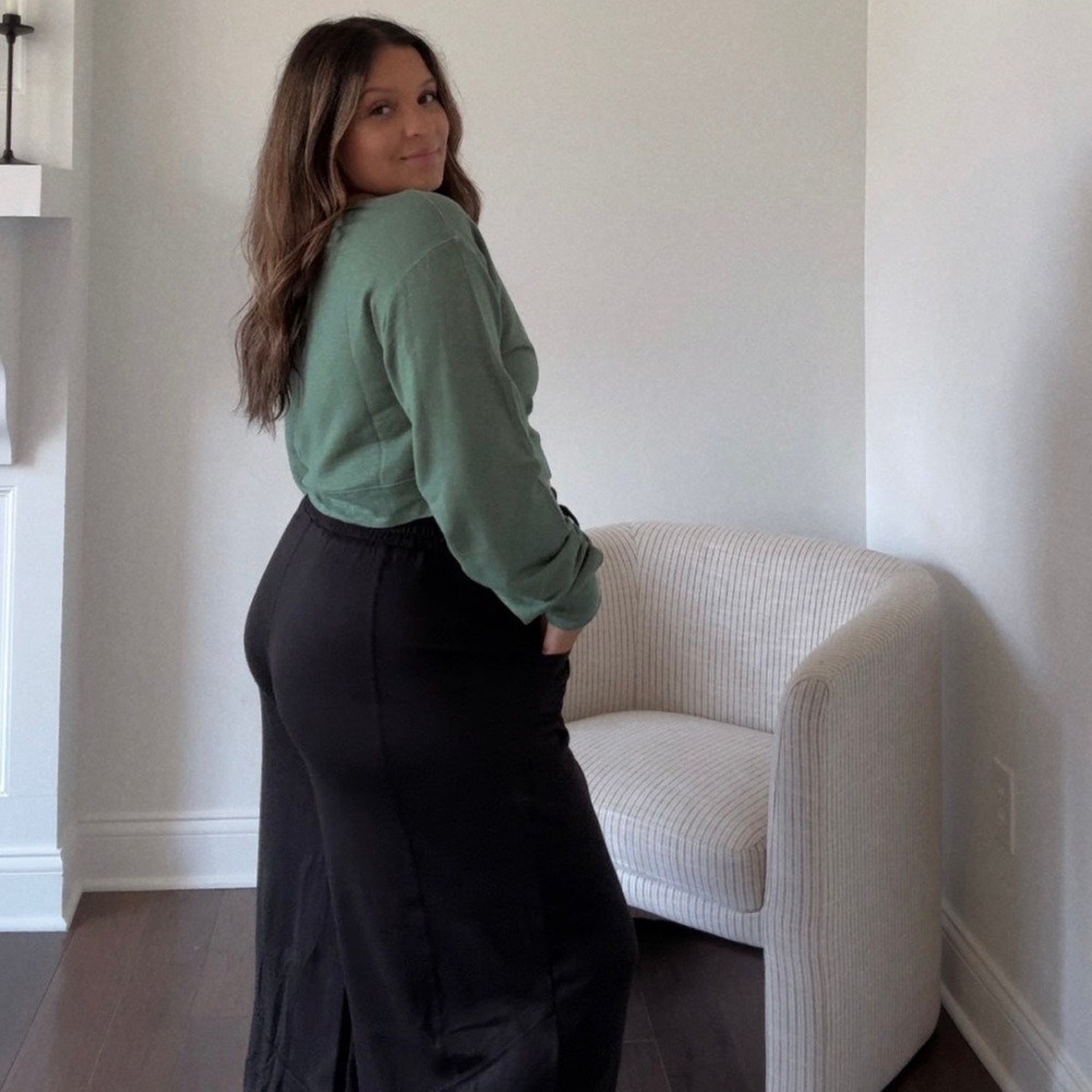 Adeline Light Weight Knit Balloon Pants - BLACK